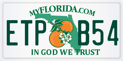 FL license plate ETPB54