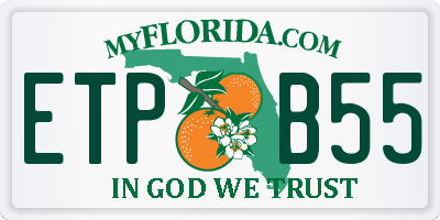FL license plate ETPB55