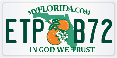 FL license plate ETPB72