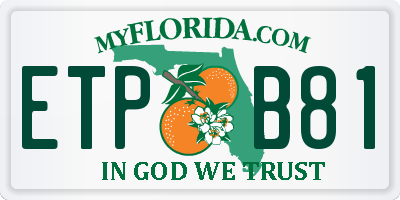 FL license plate ETPB81