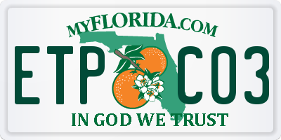 FL license plate ETPC03