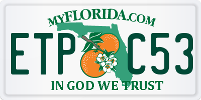 FL license plate ETPC53