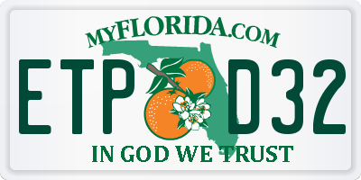 FL license plate ETPD32