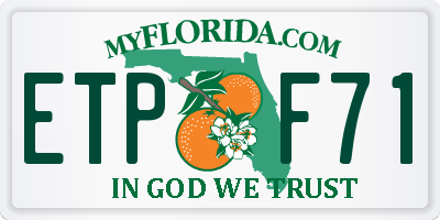 FL license plate ETPF71