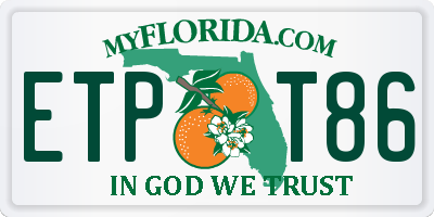 FL license plate ETPT86