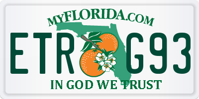 FL license plate ETRG93