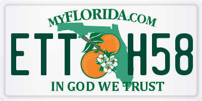 FL license plate ETTH58