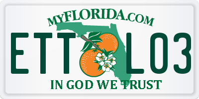 FL license plate ETTL03