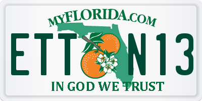 FL license plate ETTN13