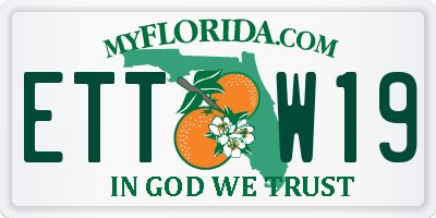FL license plate ETTW19