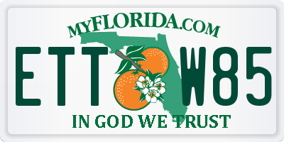 FL license plate ETTW85