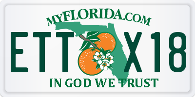 FL license plate ETTX18