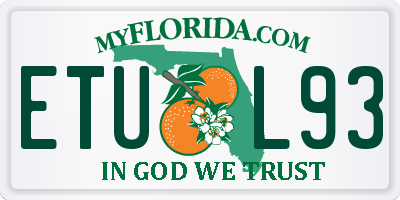 FL license plate ETUL93
