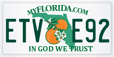 FL license plate ETVE92