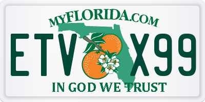 FL license plate ETVX99