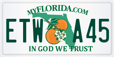 FL license plate ETWA45