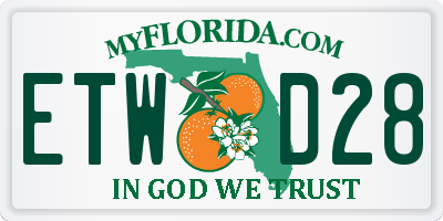 FL license plate ETWD28
