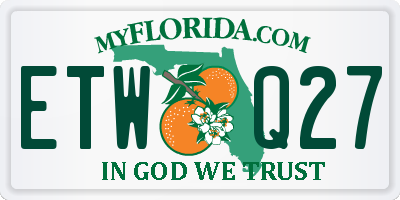 FL license plate ETWQ27