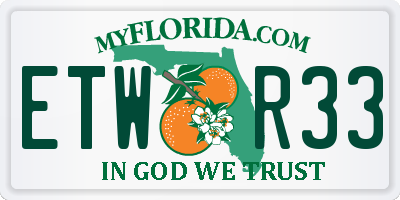 FL license plate ETWR33