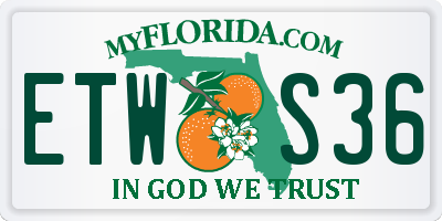 FL license plate ETWS36