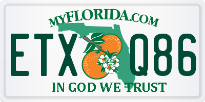 FL license plate ETXQ86
