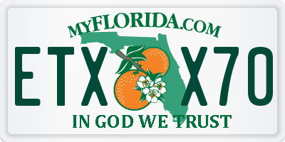FL license plate ETXX70