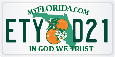 FL license plate ETYD21