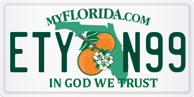 FL license plate ETYN99