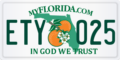 FL license plate ETYO25