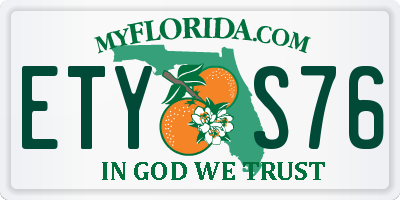 FL license plate ETYS76