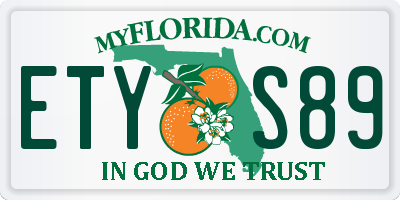 FL license plate ETYS89