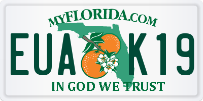 FL license plate EUAK19