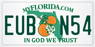 FL license plate EUBN54
