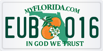 FL license plate EUBO16