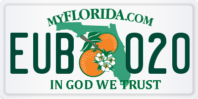 FL license plate EUBO20