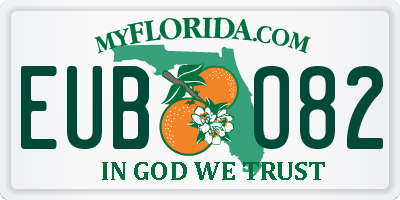 FL license plate EUBO82