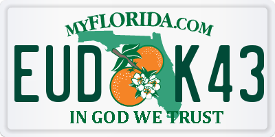 FL license plate EUDK43