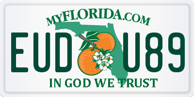 FL license plate EUDU89