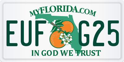 FL license plate EUFG25