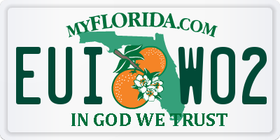 FL license plate EUIW02