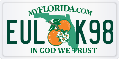FL license plate EULK98
