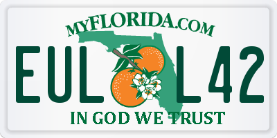 FL license plate EULL42