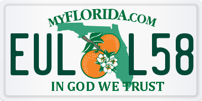 FL license plate EULL58