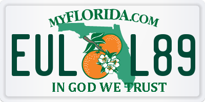 FL license plate EULL89