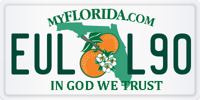 FL license plate EULL90