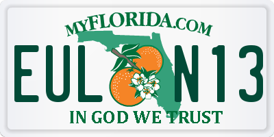 FL license plate EULN13