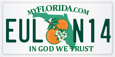FL license plate EULN14