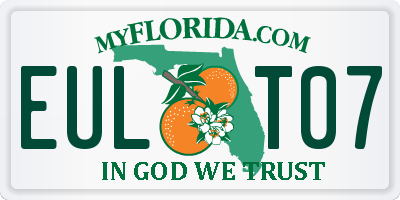 FL license plate EULT07