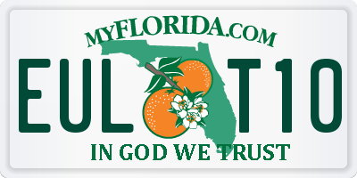FL license plate EULT10