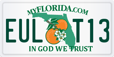 FL license plate EULT13